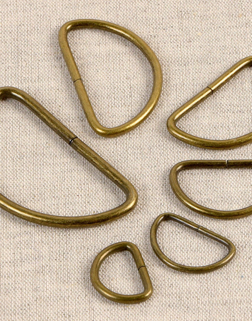 D-Rings 32mm Antique Brass (Pack of 2)