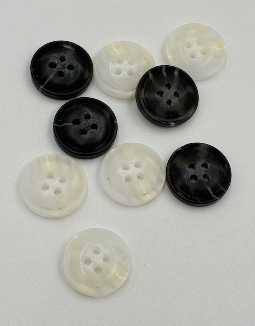 Resin Marbled Button, 18mm