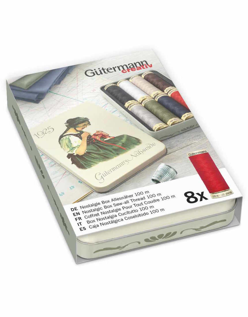 Gutermann Thread Storage Tin ‘1925’ Nostalgic Edition, Sew-All Classic Shades