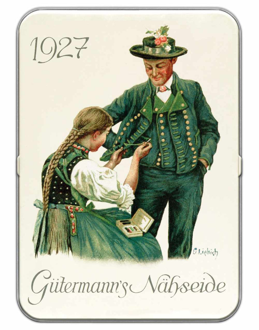 Gutermann Thread Storage Tin ‘1927’ Nostalgic Edition, Sew-All Pastel Shades