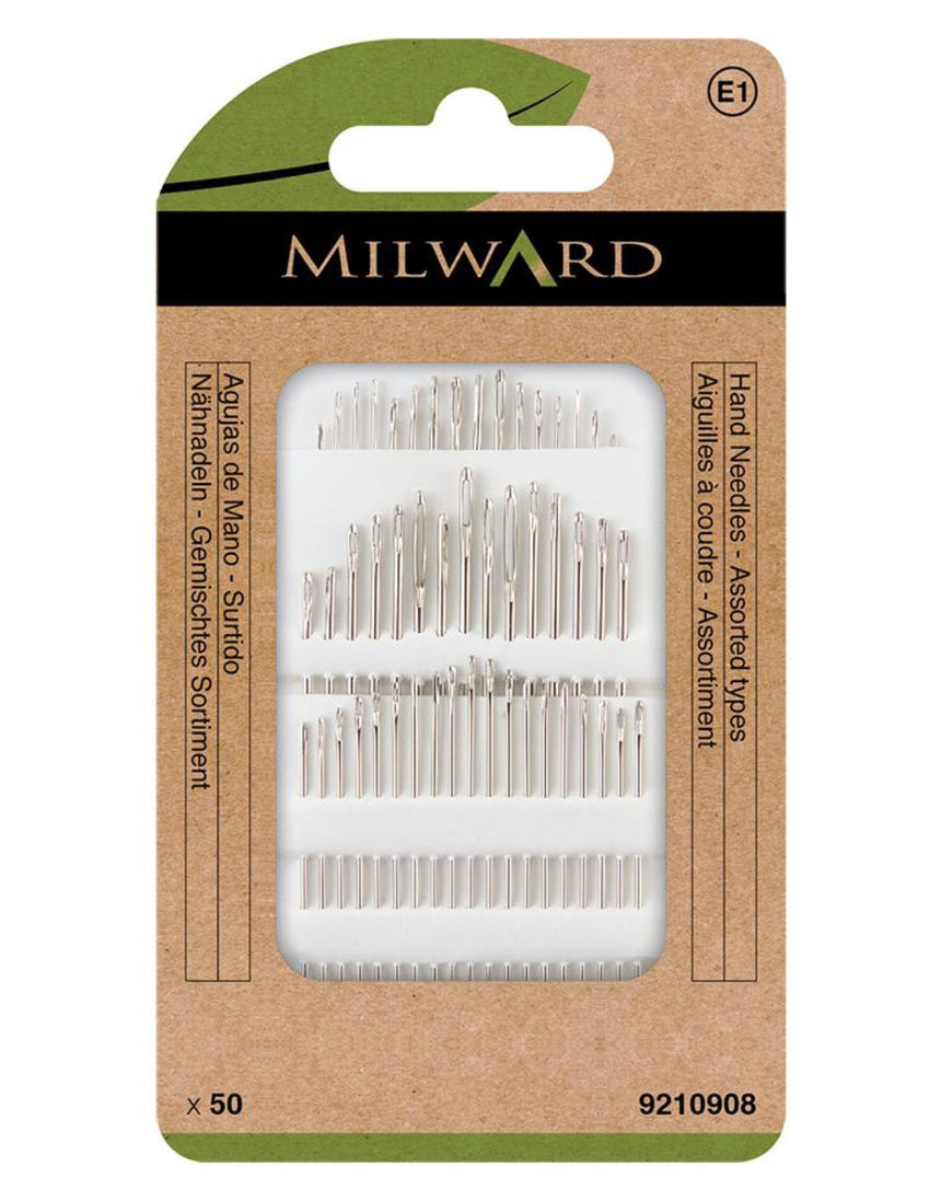 Milward Green Hand Sewing Needles - Household Assortment