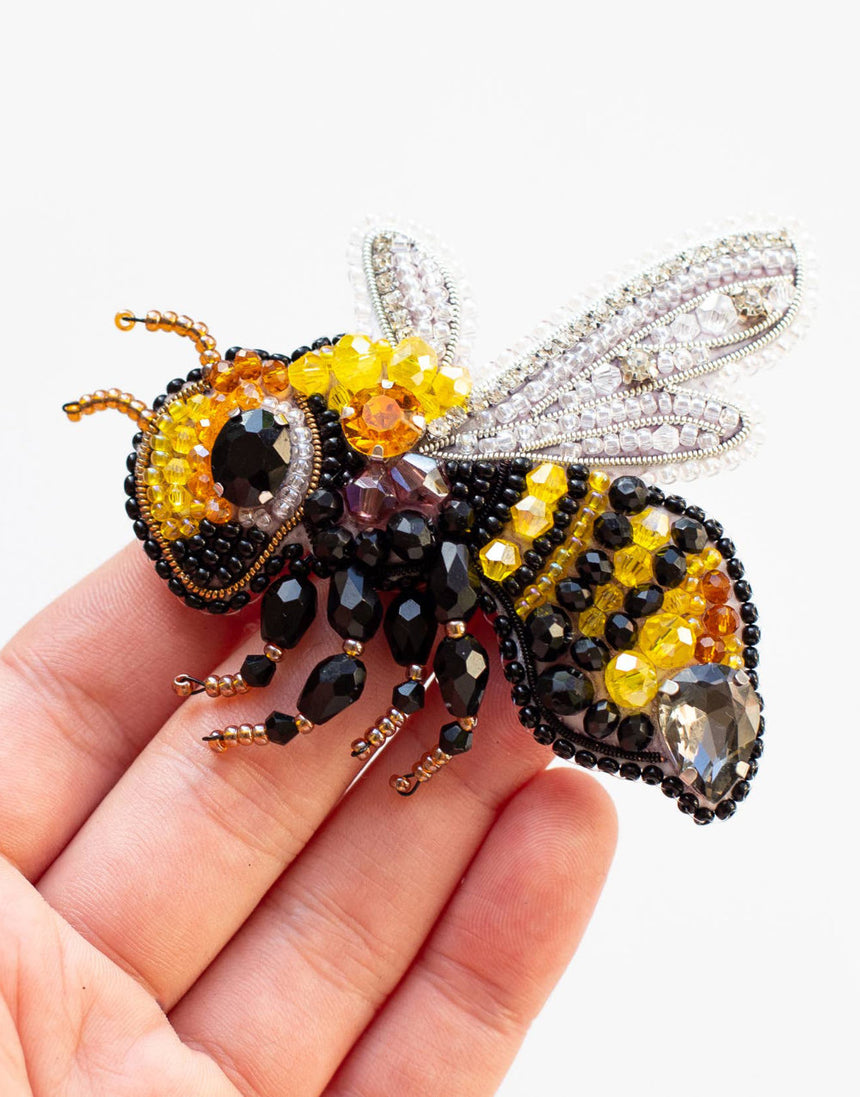 Bee Beaded Embroidery Brooch/Hanging Decoration Kit