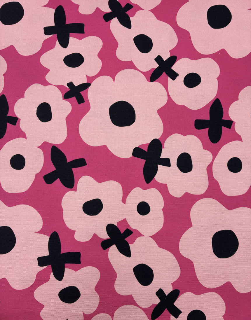 Blooming Pops Ruby Cotton Canvas Fabric, Karine+Kind