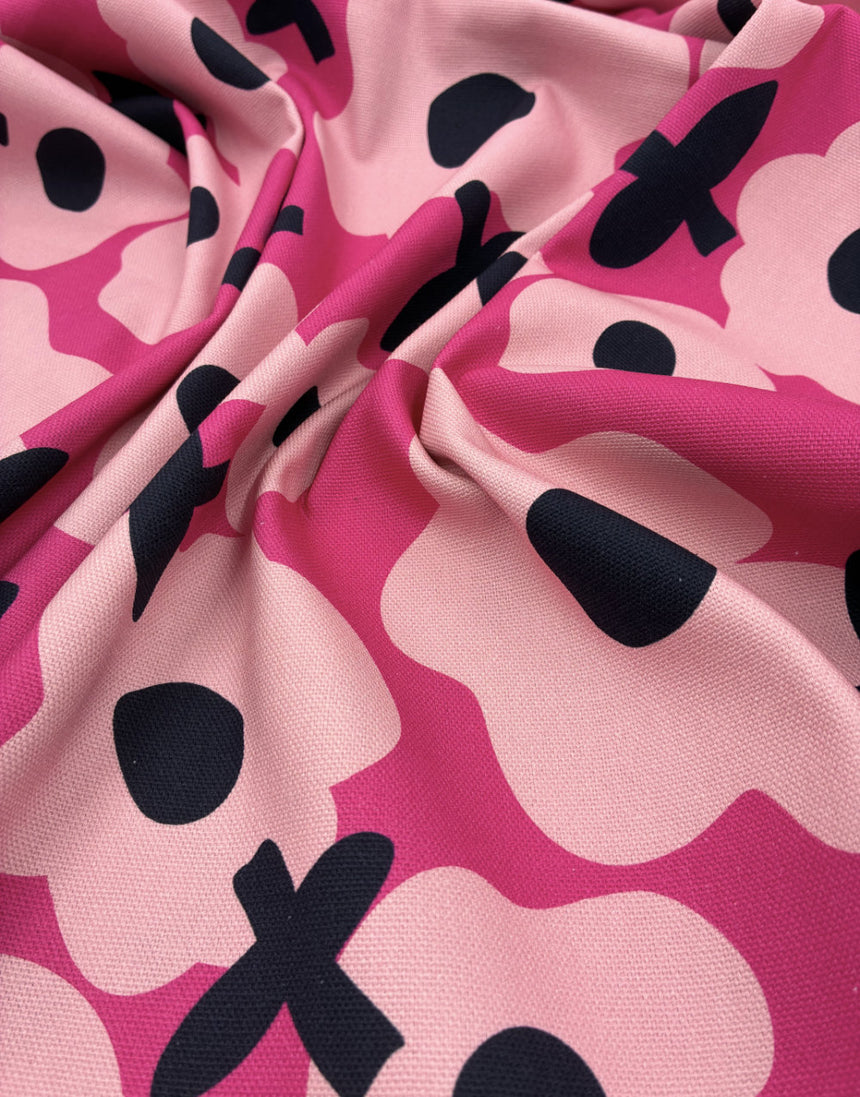 Blooming Pops Ruby Cotton Canvas Fabric, Karine+Kind