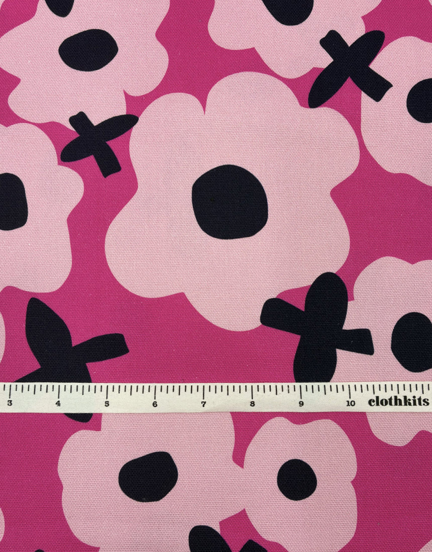 Blooming Pops Ruby Cotton Canvas Fabric, Karine+Kind