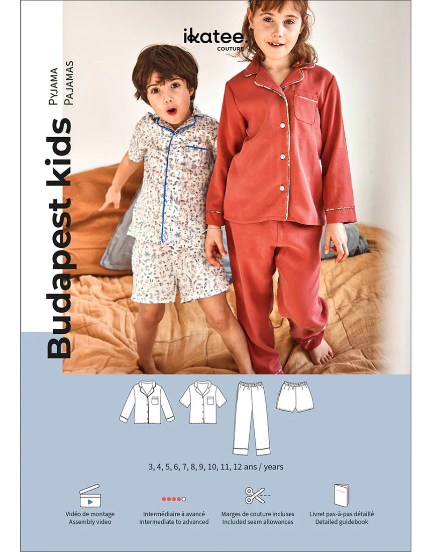 Budapest Kid's Pyjama Sewing Pattern (3y - 12y), Ikatee