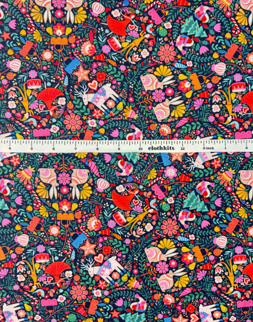 Thread & Ink Deck the Halls Christmas Cotton Fabric - Deck the Halls