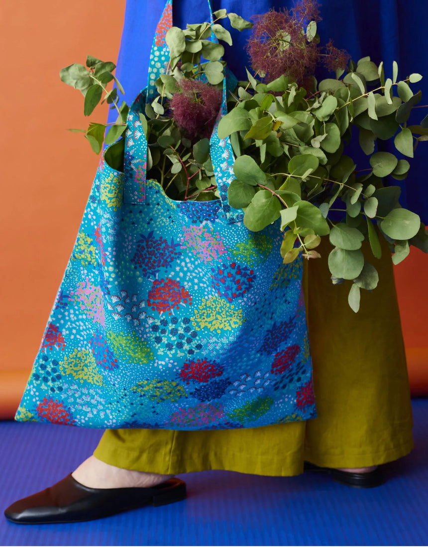 Blue Sketch Japanese Cotton Linen Fabric, Echino