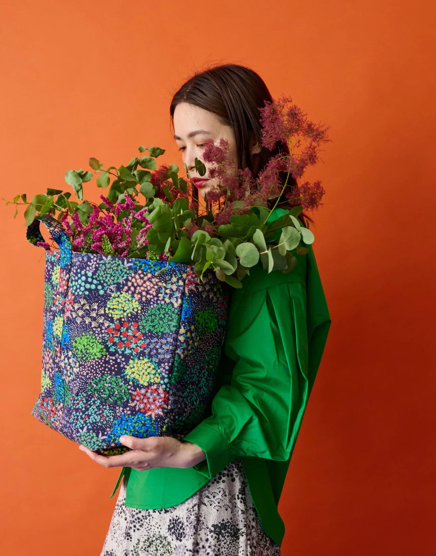 Navy Sketch Japanese Cotton Linen Fabric, Echino