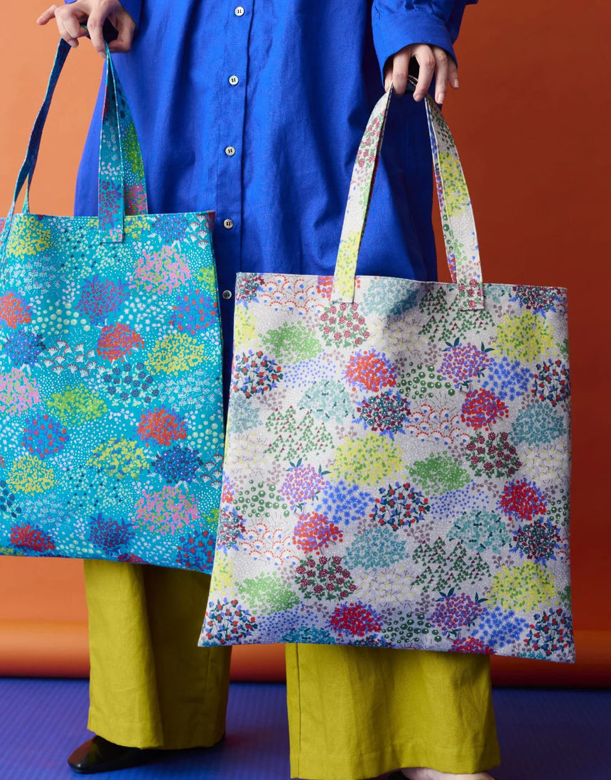 Blue Sketch Japanese Cotton Linen Fabric, Echino