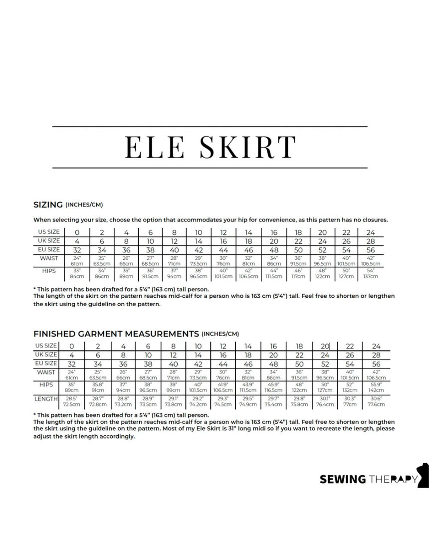 Ele Skirt PDF Pattern, Sewing Therapy