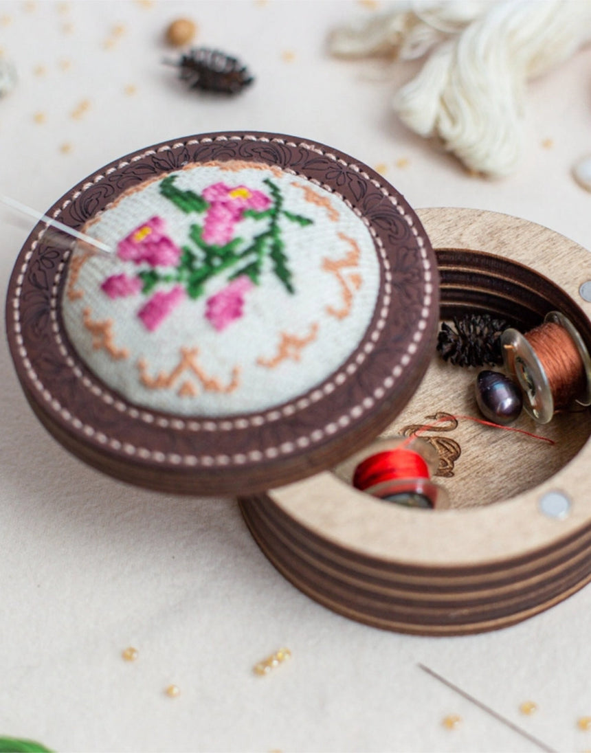 Make your own Floral Embroidery Pin Cushion Kit
