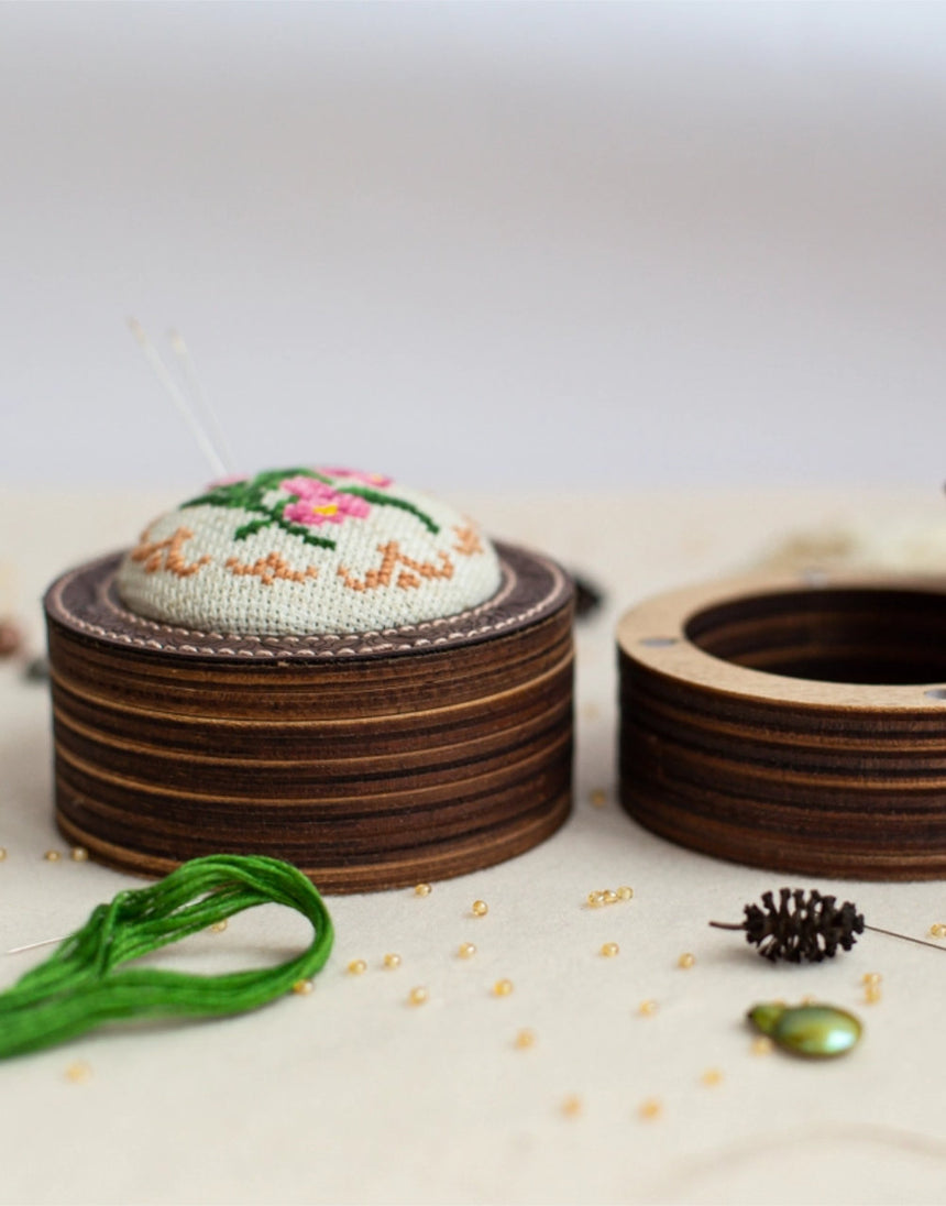 Make your own Floral Embroidery Pin Cushion Kit