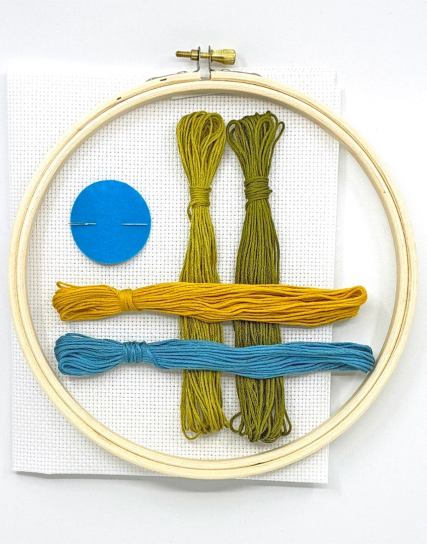 Forget Me Not Cross Stitch Kit, Budgie Goods