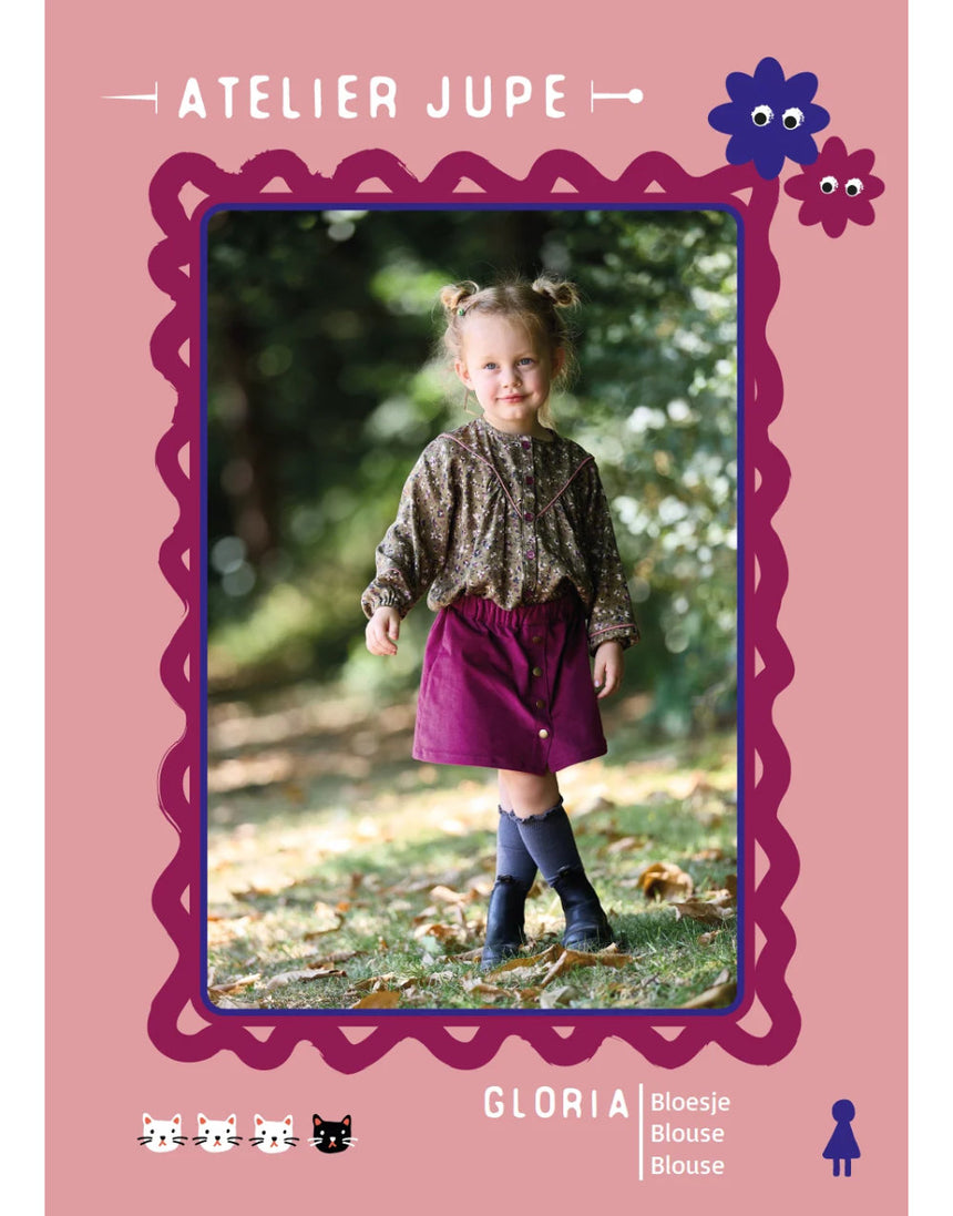 Gloria Girls Blouse Sewing Pattern, Atelier Jupe