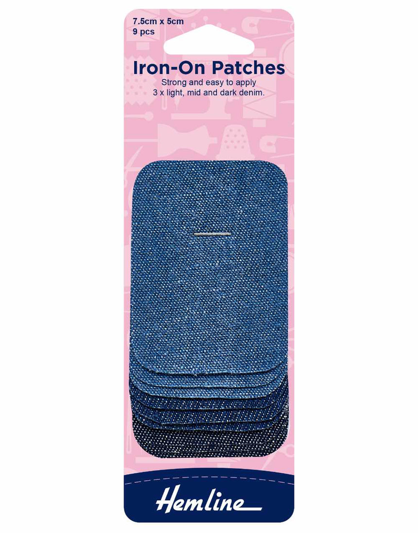Assorted Denim Iron-On Patches