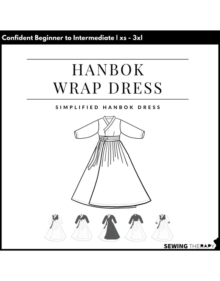 Hanbok Wrap Dress PDF Sewing Pattern, Sewing Therapy