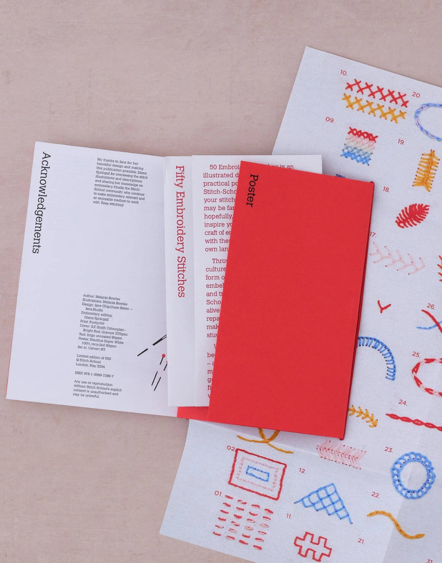 50 Stitches Embroidery Book, Stitch-School