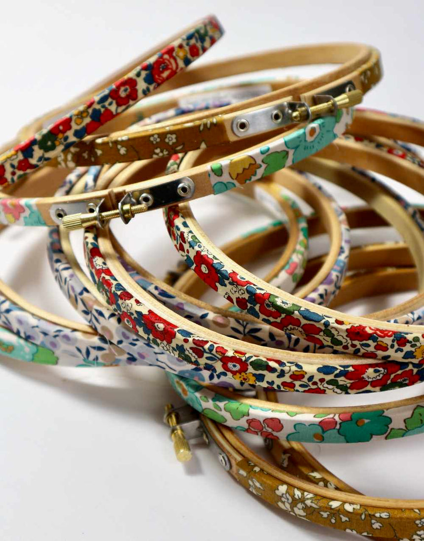 Liberty Fabric Covered Embroidery Hoops 6"