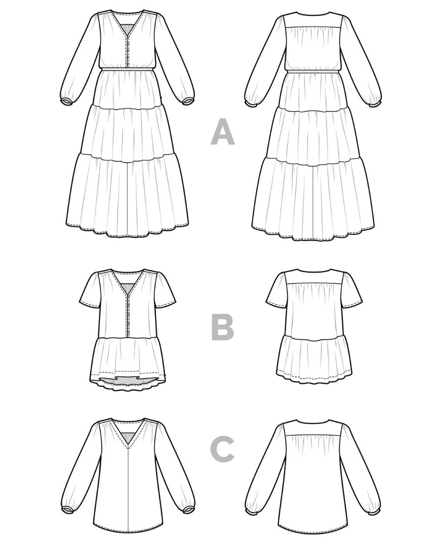 Nicks Dress and Blouse PDF Sewing Pattern, Closet Core