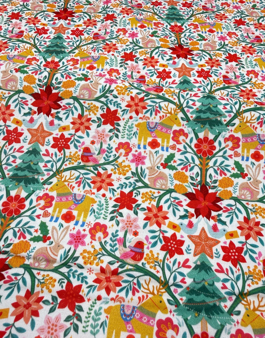 Thread & Ink Deck the Halls Christmas Cotton Fabric - Nordic Noel