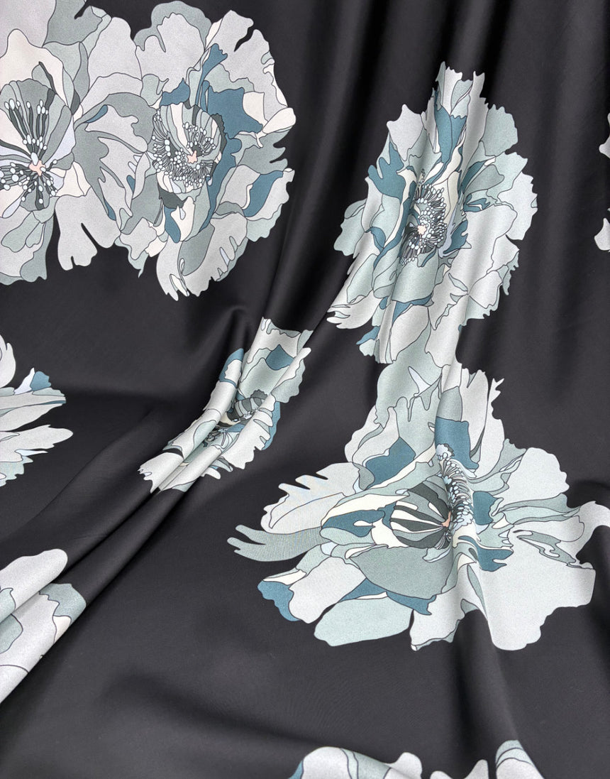 Liberty Fabrics Bickington Satin Viscose, Peony Waltz B