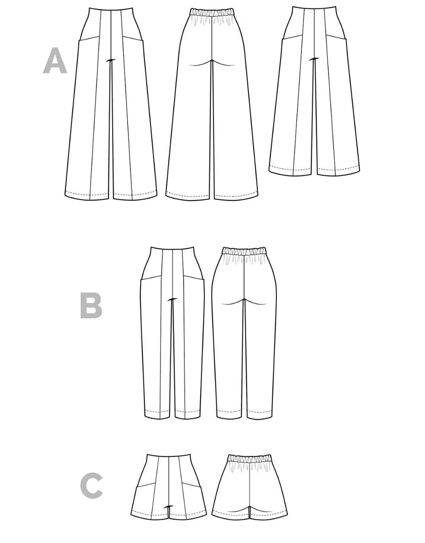 Pietra Pants and Shorts PDF Sewing Pattern, Closet Core