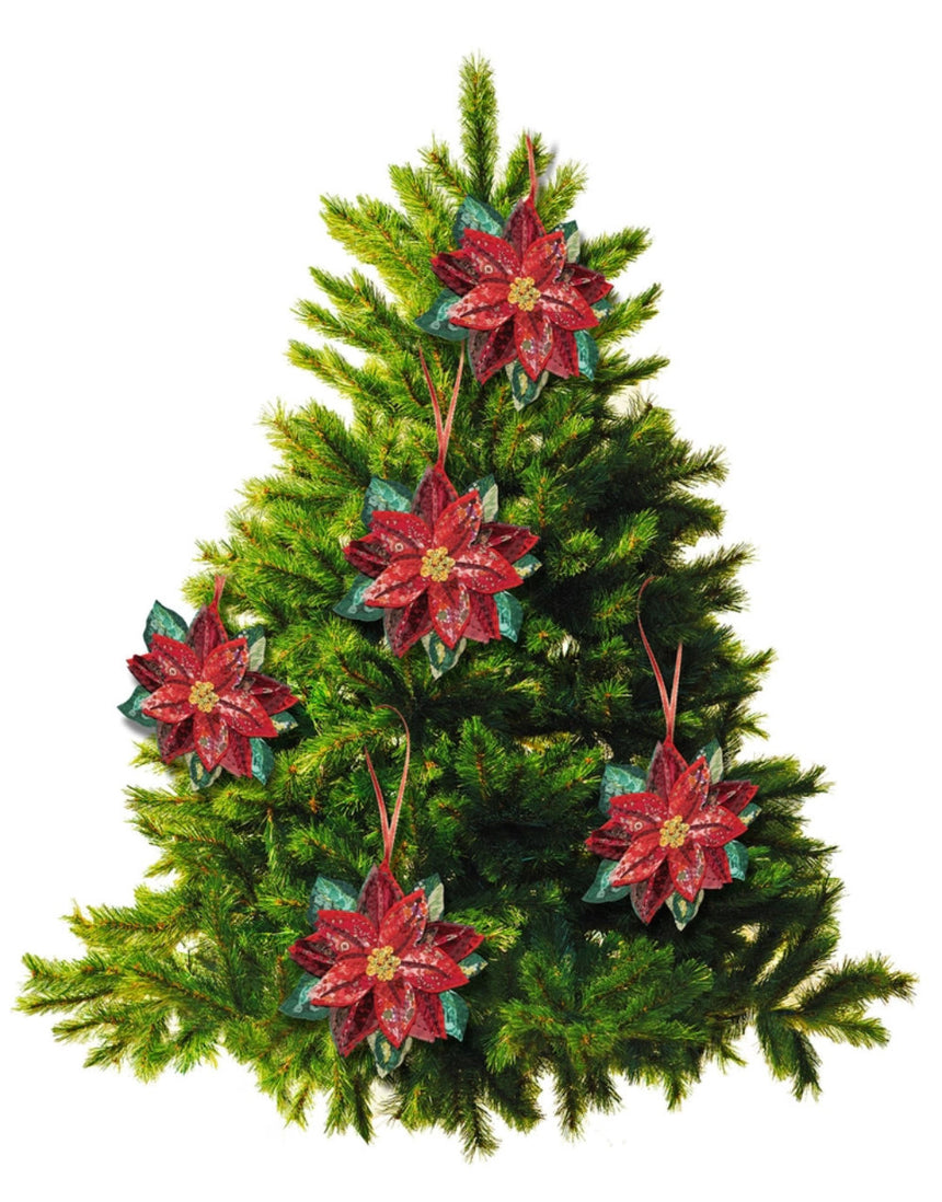 Poinsettia Slow Stitching Kit, Wattle & Loop