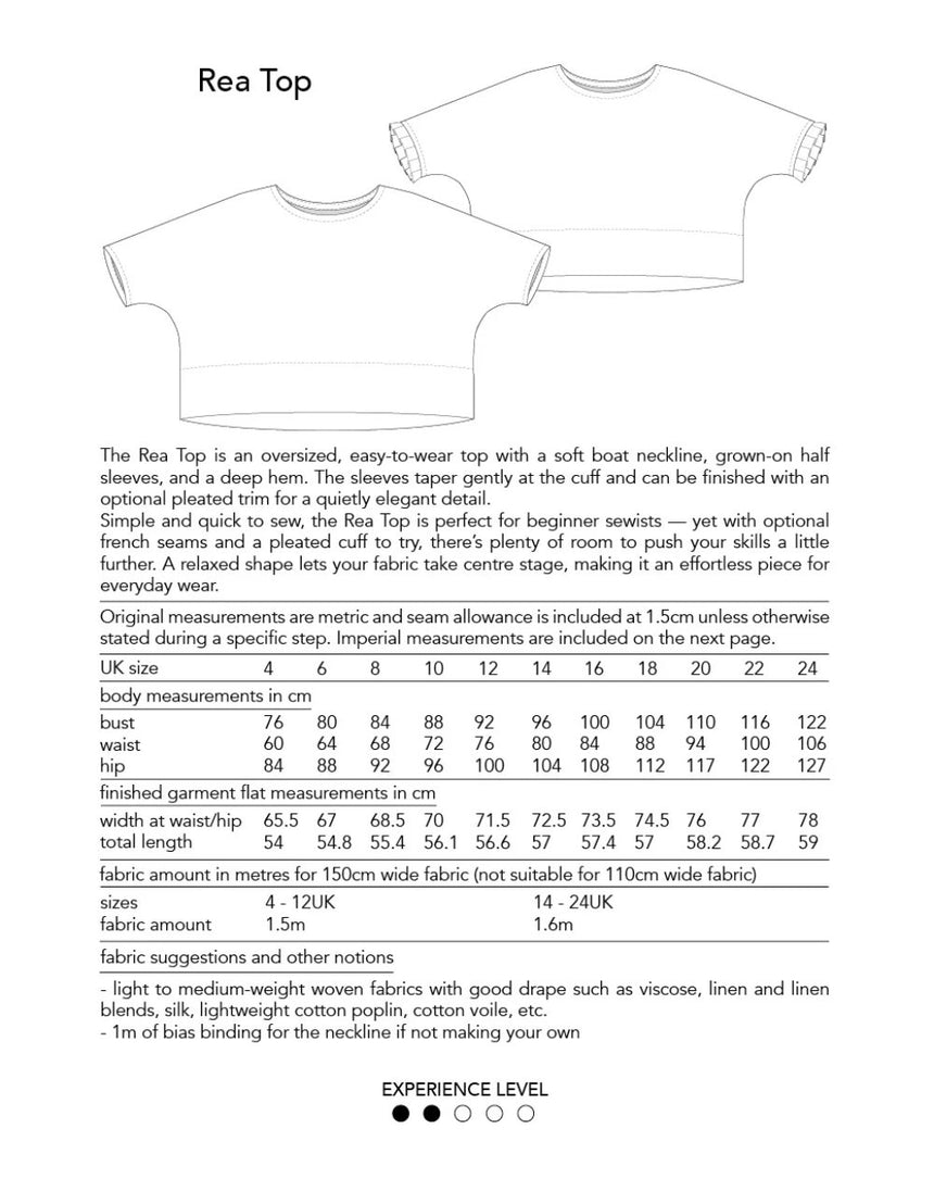 Rea Top Sewing Pattern, Dhurata Davies