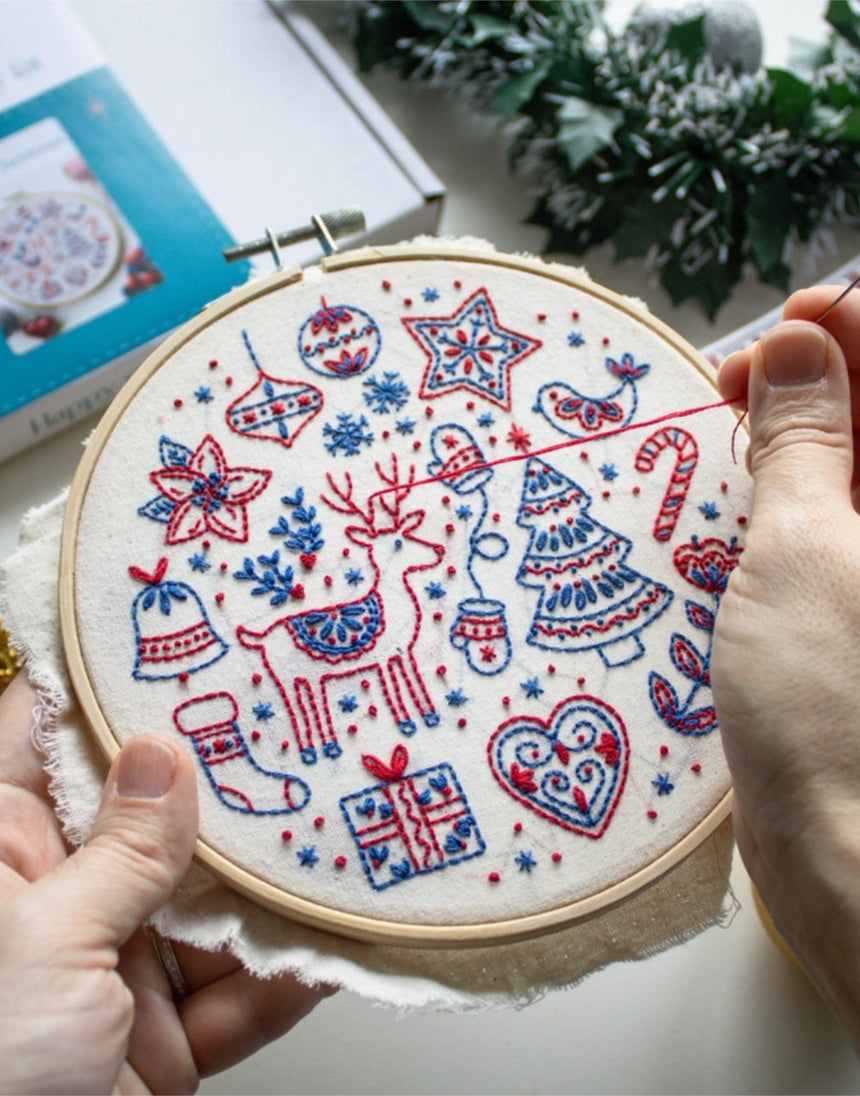 Scandi Christmas Embroidery Kit, EmBeaRoidery