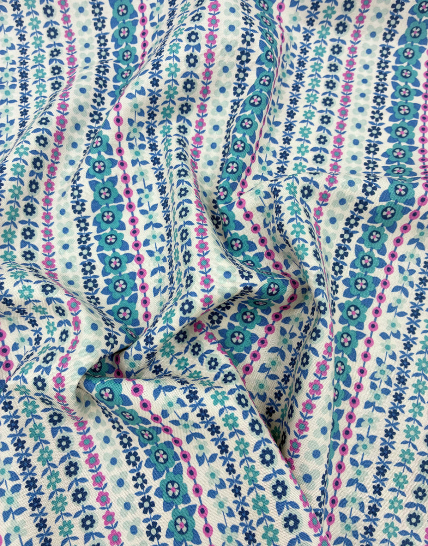 Liberty Fabrics Lasenby Quilting Cotton, Everlasting - Soho Stripe A