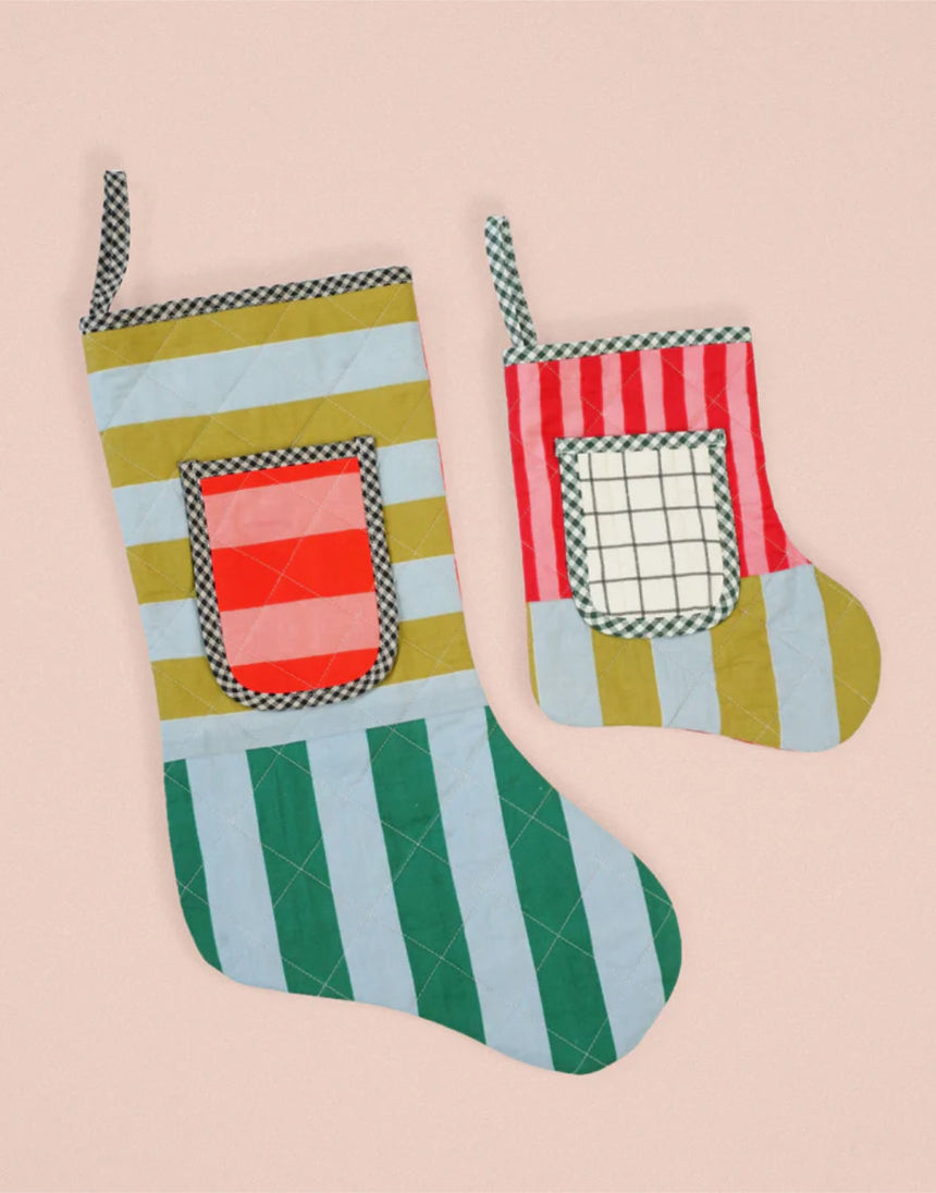 Quilted Pocket Stocking PDF Immediate Download Sewing Pattern, Matchy Matchy Sewing Club