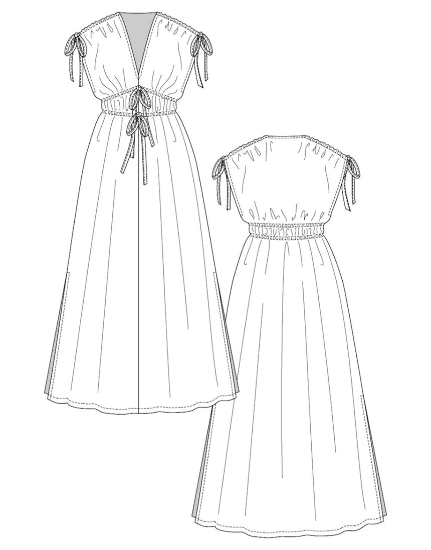 Suvi Caftan Mini & Maxi Dress Sewing Pattern, Named Clothing