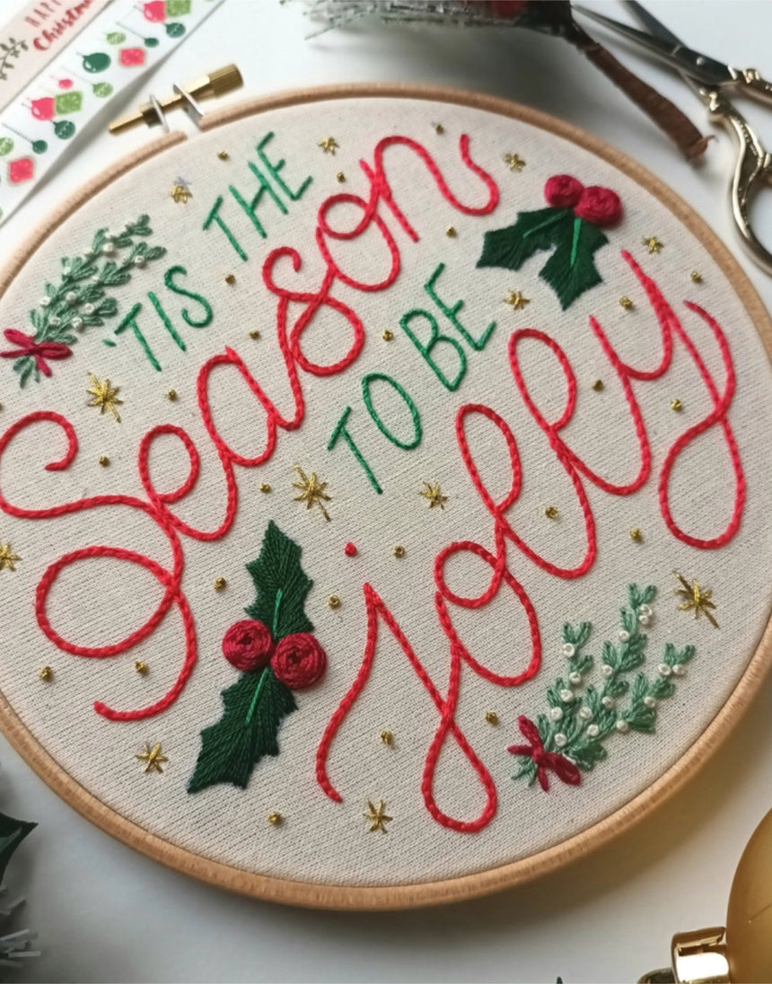 ‘Tis The Season Embroidery Kit, EmBeaRoidery
