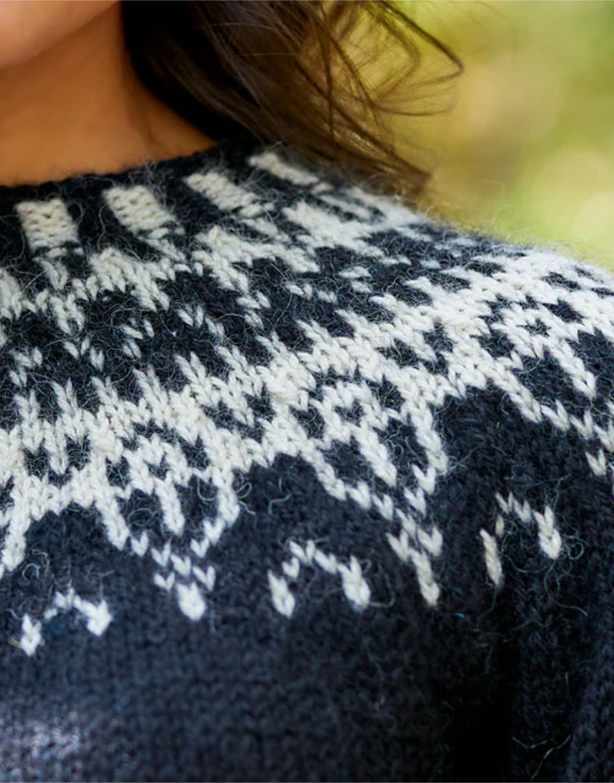 Sigrid Knitted Yoke Jumper Knitting Pattern, West Yorkshire Spinners