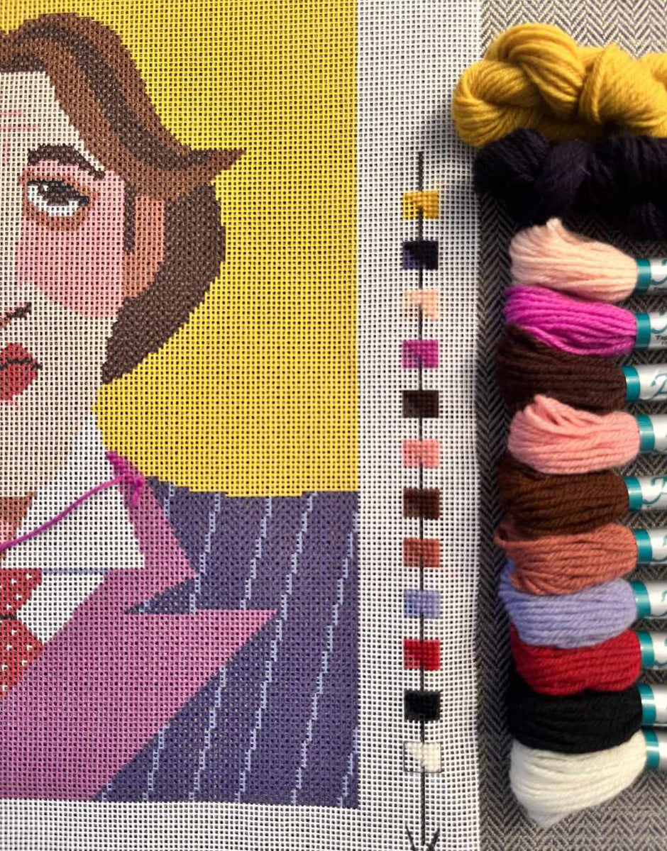 Oscar Wilde Needlepoint Printed Canvas Kit, Emily Peacock – Clothkits
