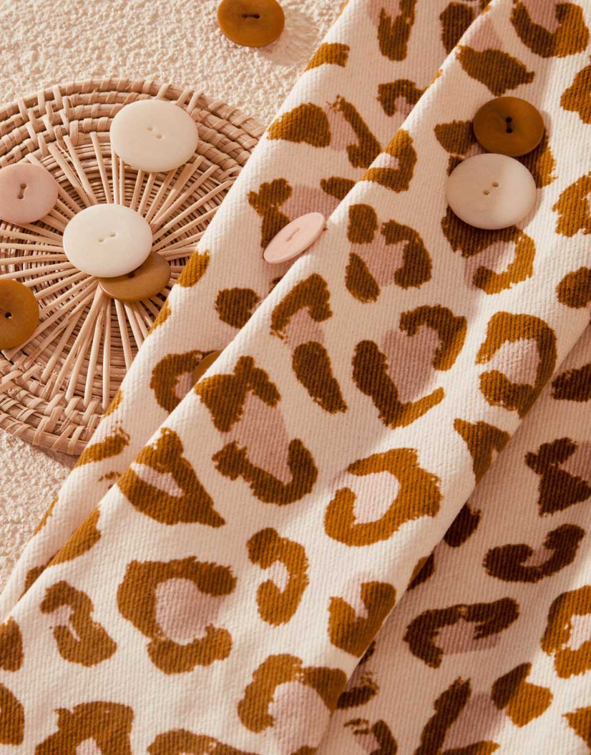 Large Leony Leopard Print Cotton Gabardine Twill Fabric, Atelier Brunette