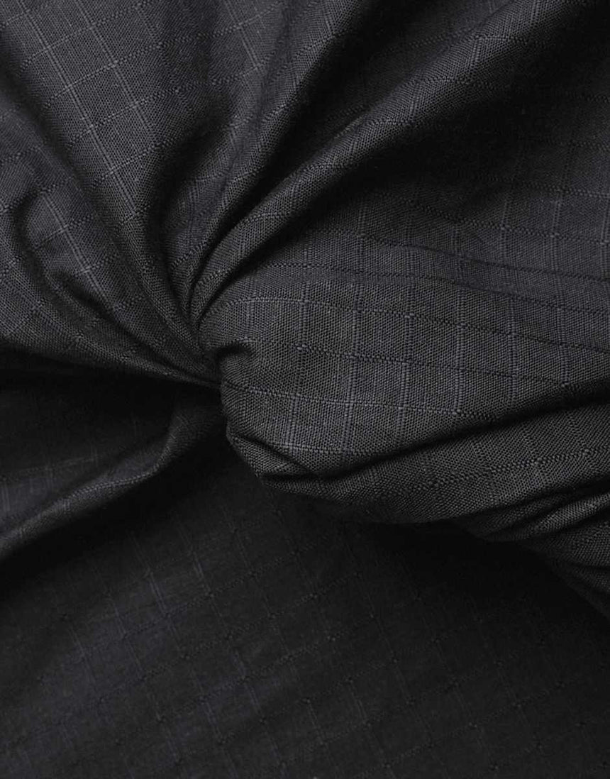 Charcoal Grey Little Tile Viscose Linen Fabric, Atelier Brunette