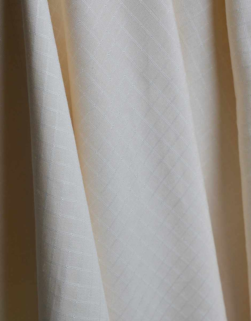 Off White Little Tile Viscose Linen Fabric, Atelier Brunette