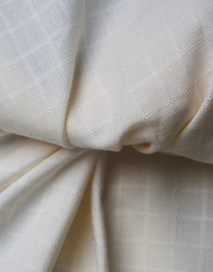 Off White Little Tile Viscose Linen Fabric, Atelier Brunette