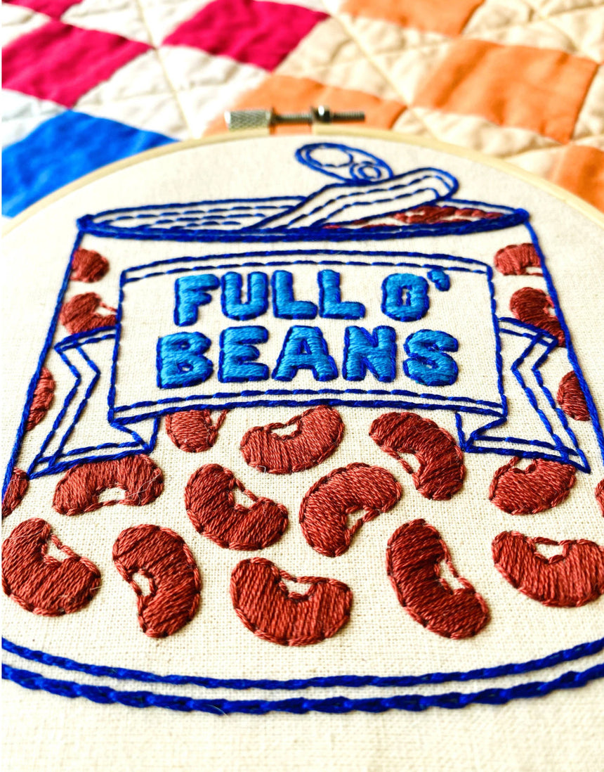 Full 'O Beans Embroidery Kit, Hook Line & Tinker