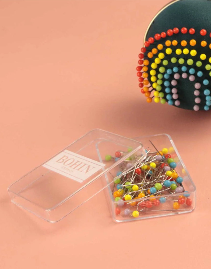 Bohin Murano Glass Headed Rainbow Pins