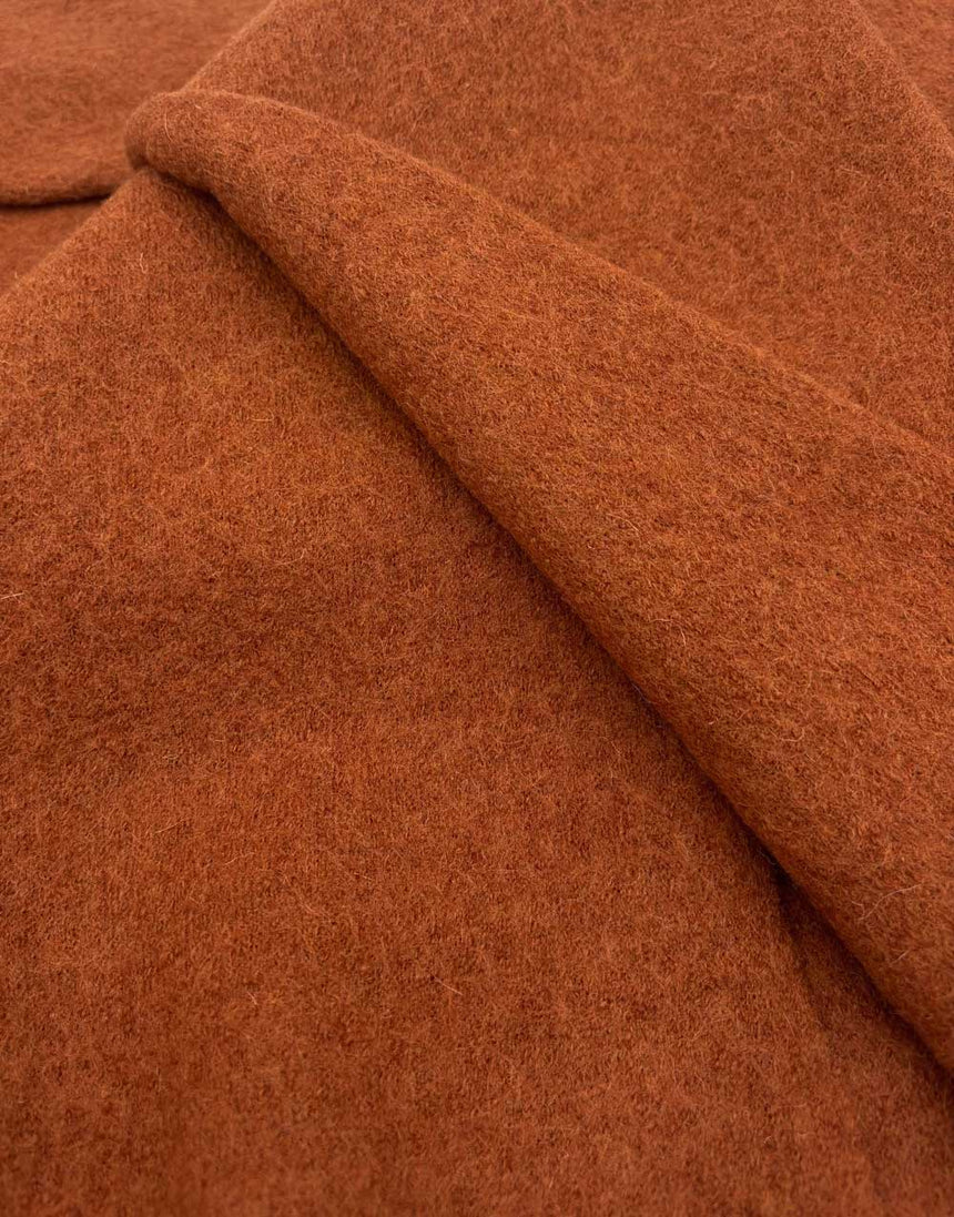 Remnant 80cm - Terracotta 100% Boiled Wool Fabric