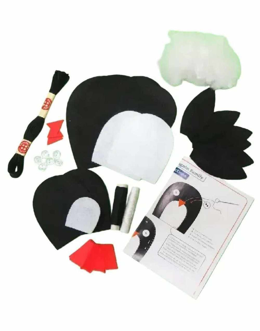 Penguin Family Children's Sewing Kit, Buttonbag