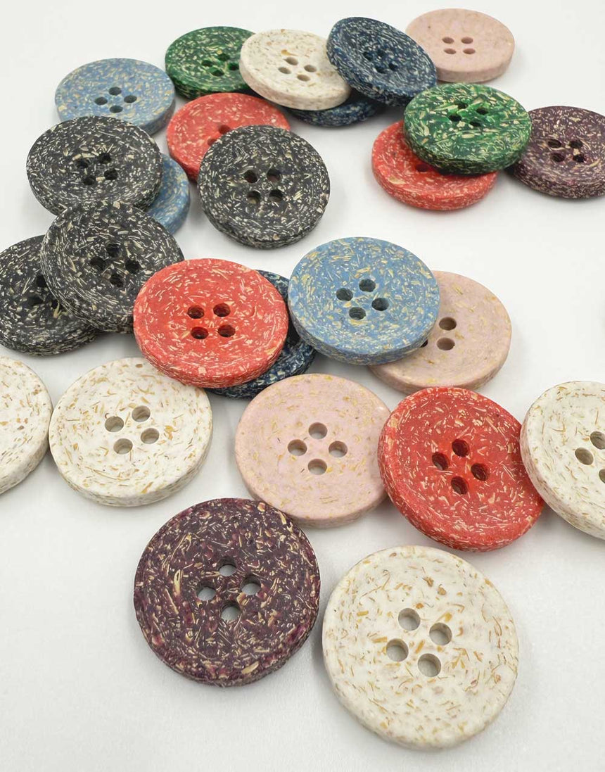 Natural Rice Husk Buttons, 20mm