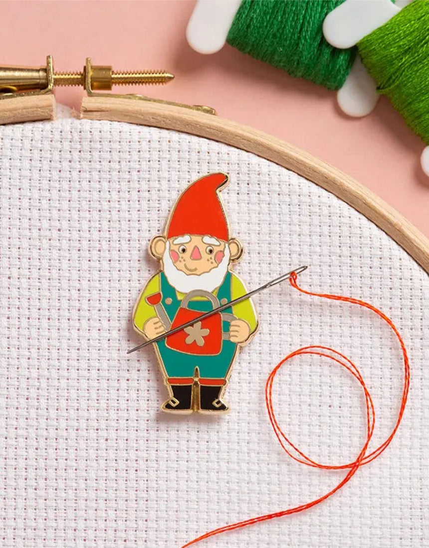Gnome Magnetic Needle Minder, Caterpillar Cross Stitch