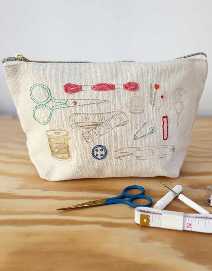 Stitch Your Craft Tools Zip Pouch Embroidery Kit, Chasing Threads