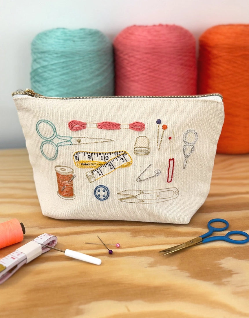 Stitch Your Craft Tools Zip Pouch Embroidery Kit, Chasing Threads
