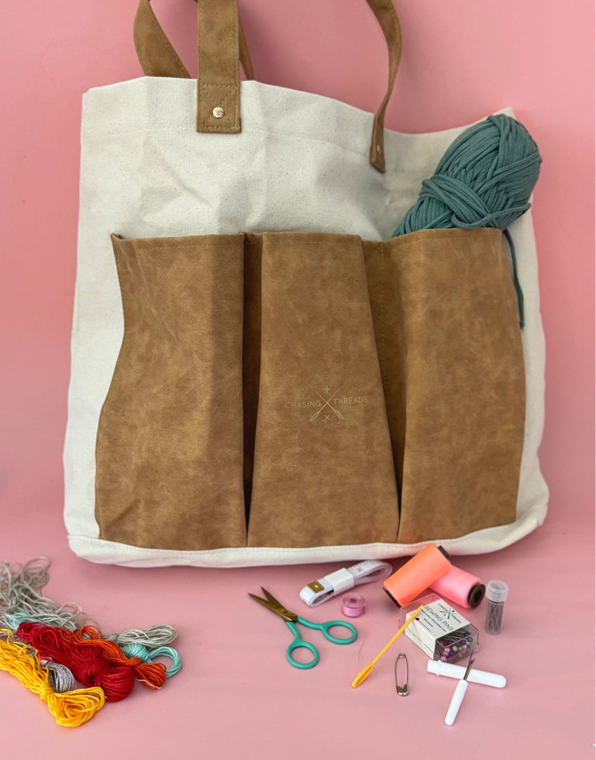 Stitch Your Craft Tools Tote Bag, Chasing Threads