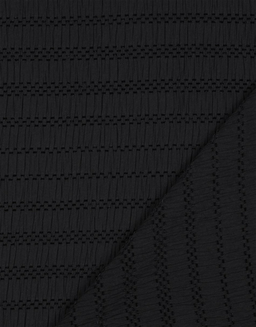 Black Chenille Jacquard Fabric